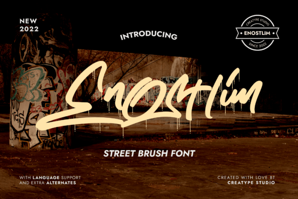 Enostlim: A Street Brush Font for Bold Branding